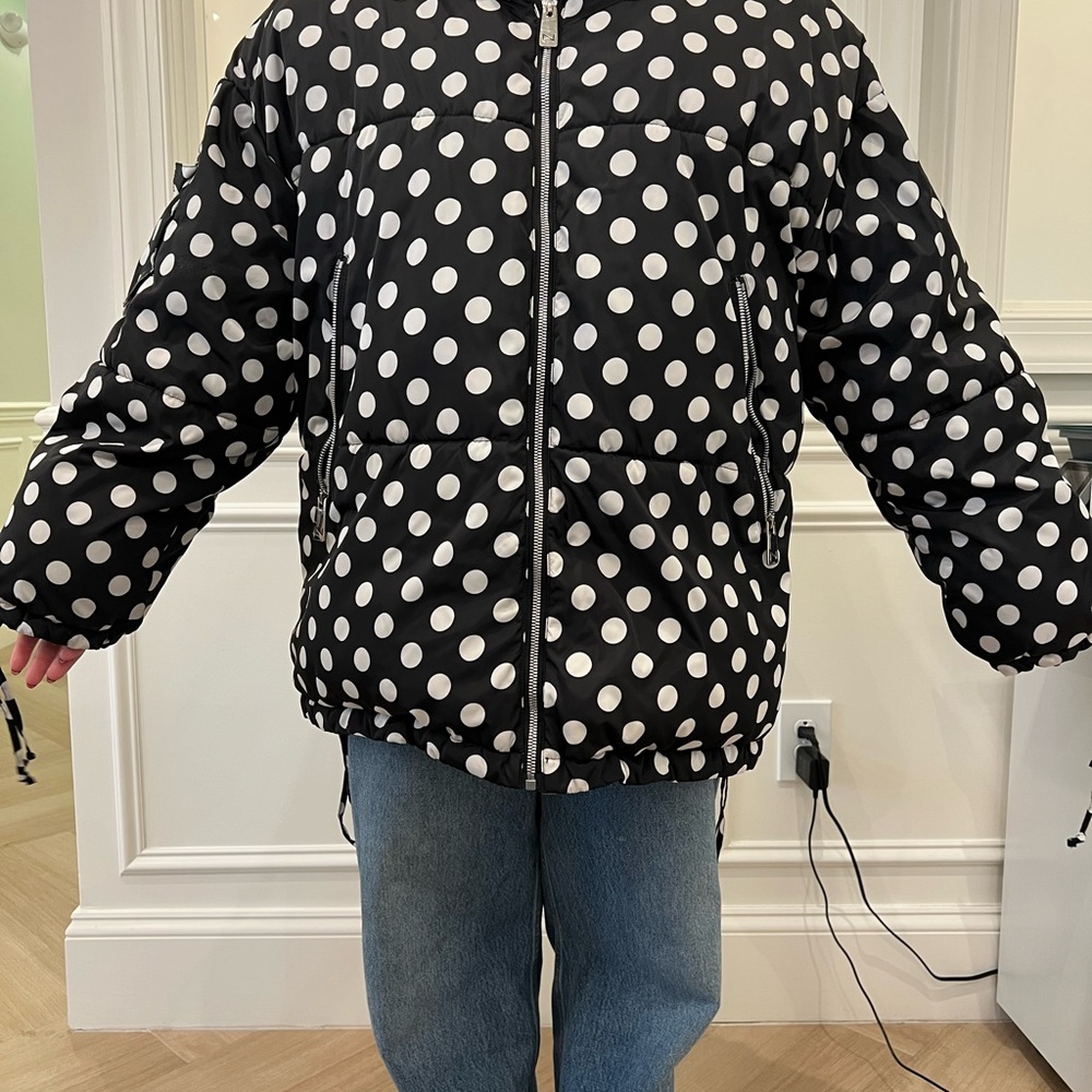 Noize Black and White Polka Dot Puffer Jacket